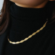 Twisted Flat Choker Twisted Cuban Chain Necklace Gold and Silver